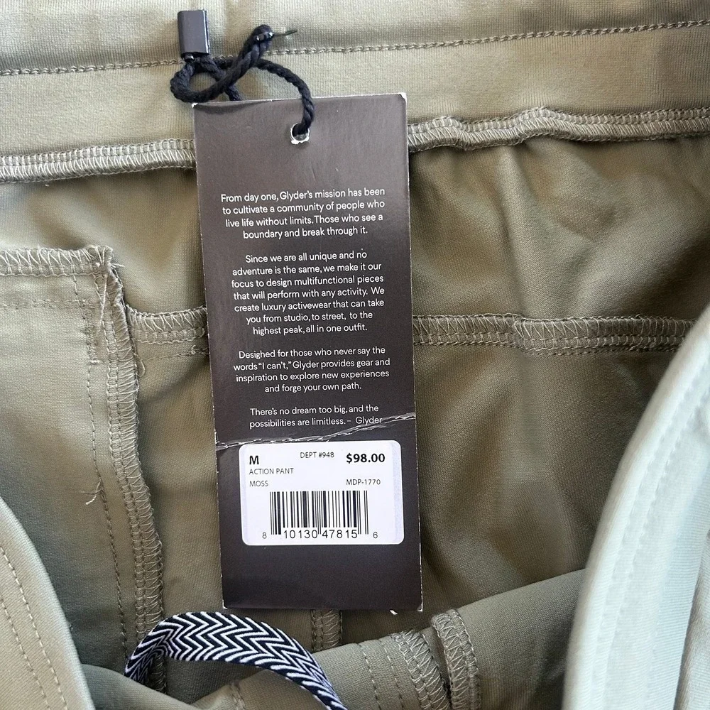 Men's GLYDER Action Pant Moss Green Medium NWT